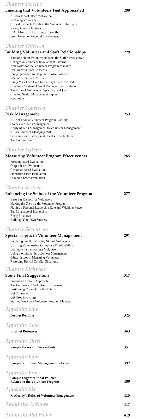 Volunteer Management: Mobilizing All the Resources of the Community toc