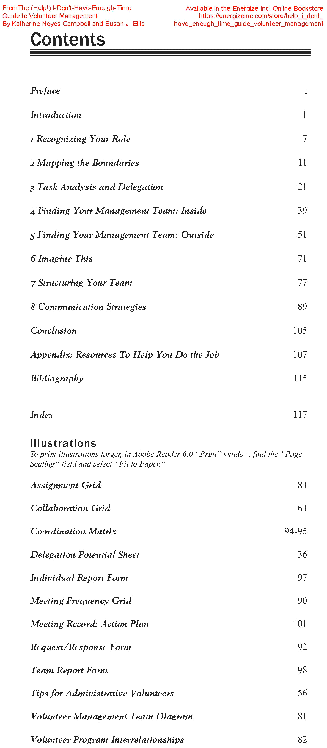 The (Help!) I Don't Have Enough Time Guide to Volunteer Management toc